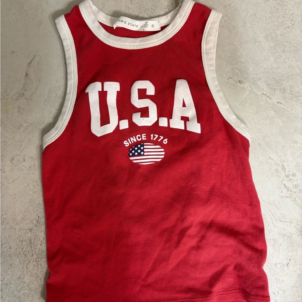 Red USA Kids Tank Top